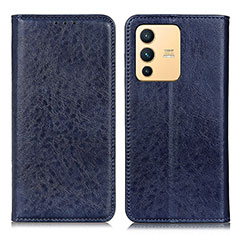 Leather Case Stands Flip Cover Holder K01Z for Vivo V23 5G Blue