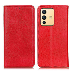 Leather Case Stands Flip Cover Holder K01Z for Vivo V23 5G Red