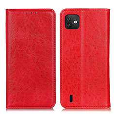 Leather Case Stands Flip Cover Holder K01Z for Wiko Y82 Red