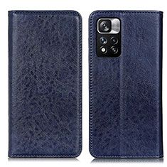 Leather Case Stands Flip Cover Holder K01Z for Xiaomi Mi 11i 5G (2022) Blue