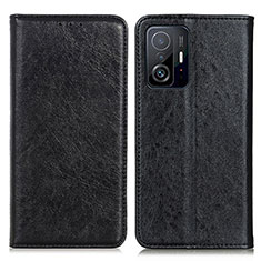 Leather Case Stands Flip Cover Holder K01Z for Xiaomi Mi 11T 5G Black