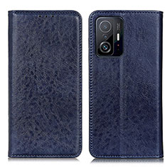 Leather Case Stands Flip Cover Holder K01Z for Xiaomi Mi 11T 5G Blue