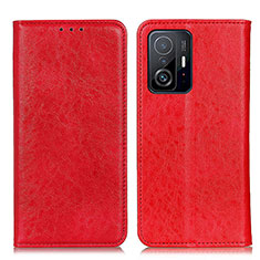 Leather Case Stands Flip Cover Holder K01Z for Xiaomi Mi 11T 5G Red