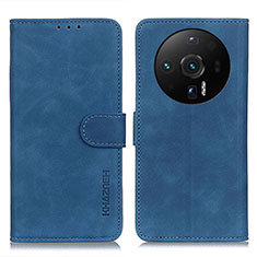 Leather Case Stands Flip Cover Holder K01Z for Xiaomi Mi 12S Ultra 5G Blue