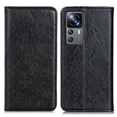 Leather Case Stands Flip Cover Holder K01Z for Xiaomi Mi 12T 5G Black