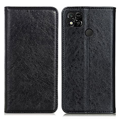 Leather Case Stands Flip Cover Holder K01Z for Xiaomi POCO C3 Black