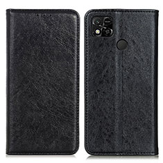 Leather Case Stands Flip Cover Holder K01Z for Xiaomi POCO C31 Black