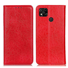 Leather Case Stands Flip Cover Holder K01Z for Xiaomi POCO C31 Red