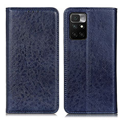 Leather Case Stands Flip Cover Holder K01Z for Xiaomi Redmi 10 (2022) Blue