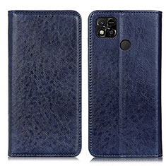 Leather Case Stands Flip Cover Holder K01Z for Xiaomi Redmi 9C Blue