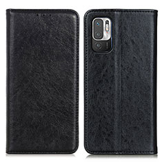 Leather Case Stands Flip Cover Holder K01Z for Xiaomi Redmi Note 10T 5G Black