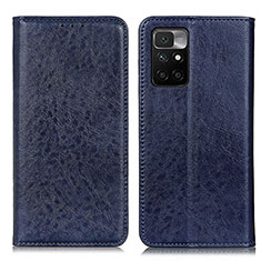 Leather Case Stands Flip Cover Holder K01Z for Xiaomi Redmi Note 11 4G (2021) Blue