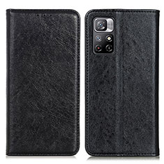 Leather Case Stands Flip Cover Holder K01Z for Xiaomi Redmi Note 11 5G Black