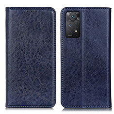 Leather Case Stands Flip Cover Holder K01Z for Xiaomi Redmi Note 11 Pro 5G Blue