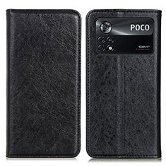 Leather Case Stands Flip Cover Holder K01Z for Xiaomi Redmi Note 11E Pro 5G Black