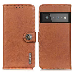 Leather Case Stands Flip Cover Holder K02Z for Google Pixel 6 Pro 5G Brown