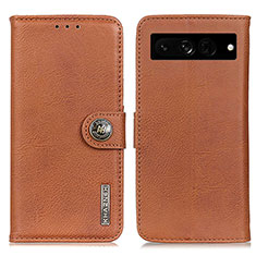 Leather Case Stands Flip Cover Holder K02Z for Google Pixel 7 Pro 5G Brown