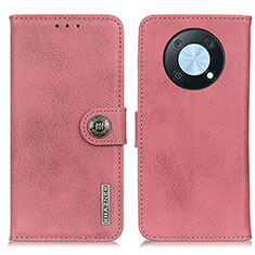 Leather Case Stands Flip Cover Holder K02Z for Huawei Enjoy 50 Pro Pink