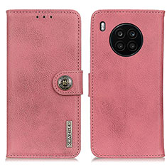 Leather Case Stands Flip Cover Holder K02Z for Huawei Honor 50 Lite Pink