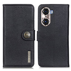 Leather Case Stands Flip Cover Holder K02Z for Huawei Honor 60 5G Black