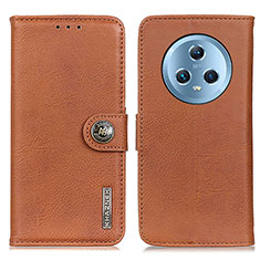 Leather Case Stands Flip Cover Holder K02Z for Huawei Honor Magic5 5G Brown