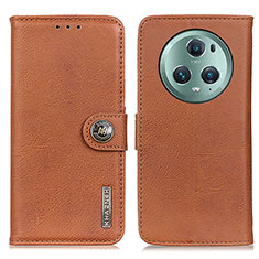 Leather Case Stands Flip Cover Holder K02Z for Huawei Honor Magic5 Pro 5G Brown