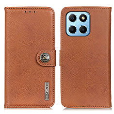 Leather Case Stands Flip Cover Holder K02Z for Huawei Honor X6 5G Brown