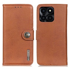 Leather Case Stands Flip Cover Holder K02Z for Huawei Honor X8b Brown