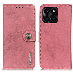 Leather Case Stands Flip Cover Holder K02Z for Huawei Honor X8b Pink