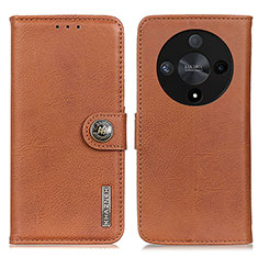 Leather Case Stands Flip Cover Holder K02Z for Huawei Honor X9b 5G Brown