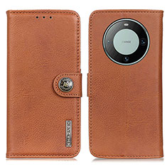 Leather Case Stands Flip Cover Holder K02Z for Huawei Mate 60 Pro+ Plus Brown