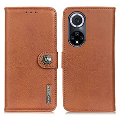 Leather Case Stands Flip Cover Holder K02Z for Huawei Nova 9 Brown