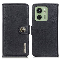 Leather Case Stands Flip Cover Holder K02Z for Motorola Moto Edge (2023) 5G Black
