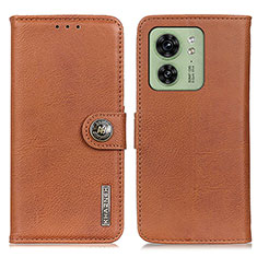 Leather Case Stands Flip Cover Holder K02Z for Motorola Moto Edge (2023) 5G Brown