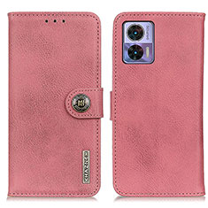 Leather Case Stands Flip Cover Holder K02Z for Motorola Moto Edge 30 Lite 5G Pink