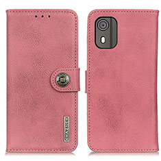 Leather Case Stands Flip Cover Holder K02Z for Nokia C02 Pink