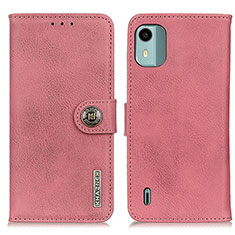 Leather Case Stands Flip Cover Holder K02Z for Nokia C12 Pro Pink