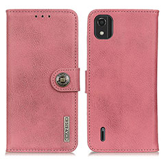 Leather Case Stands Flip Cover Holder K02Z for Nokia C2 2nd Edition Pink