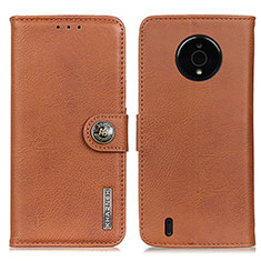 Leather Case Stands Flip Cover Holder K02Z for Nokia C200 Brown