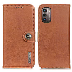 Leather Case Stands Flip Cover Holder K02Z for Nokia G11 Brown