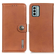 Leather Case Stands Flip Cover Holder K02Z for Nokia G22 Brown