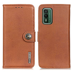 Leather Case Stands Flip Cover Holder K02Z for Nokia XR21 Brown