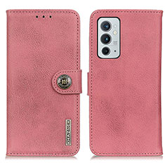 Leather Case Stands Flip Cover Holder K02Z for OnePlus 9RT 5G Pink