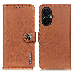 Leather Case Stands Flip Cover Holder K02Z for OnePlus Nord CE 3 Lite 5G Brown