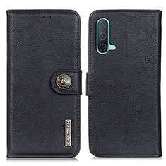 Leather Case Stands Flip Cover Holder K02Z for OnePlus Nord CE 5G Black