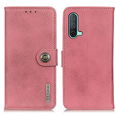 Leather Case Stands Flip Cover Holder K02Z for OnePlus Nord CE 5G Pink