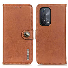 Leather Case Stands Flip Cover Holder K02Z for OnePlus Nord N200 5G Brown