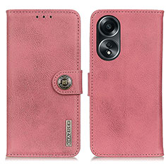 Leather Case Stands Flip Cover Holder K02Z for Oppo A38 Pink