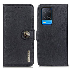Leather Case Stands Flip Cover Holder K02Z for Oppo A54 4G Black