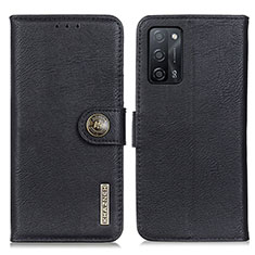 Leather Case Stands Flip Cover Holder K02Z for Oppo A55 5G Black